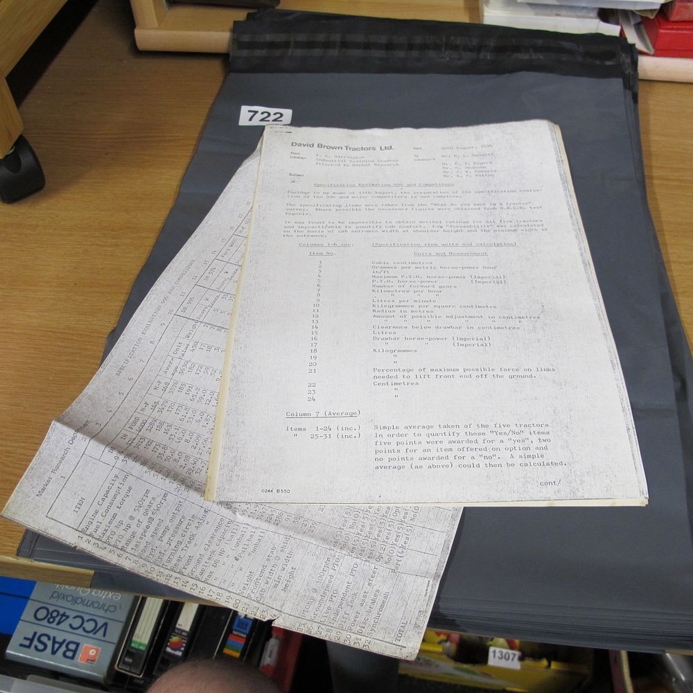 Lot 722: A Collection of David Brown Tractors Ltd. Archival...
