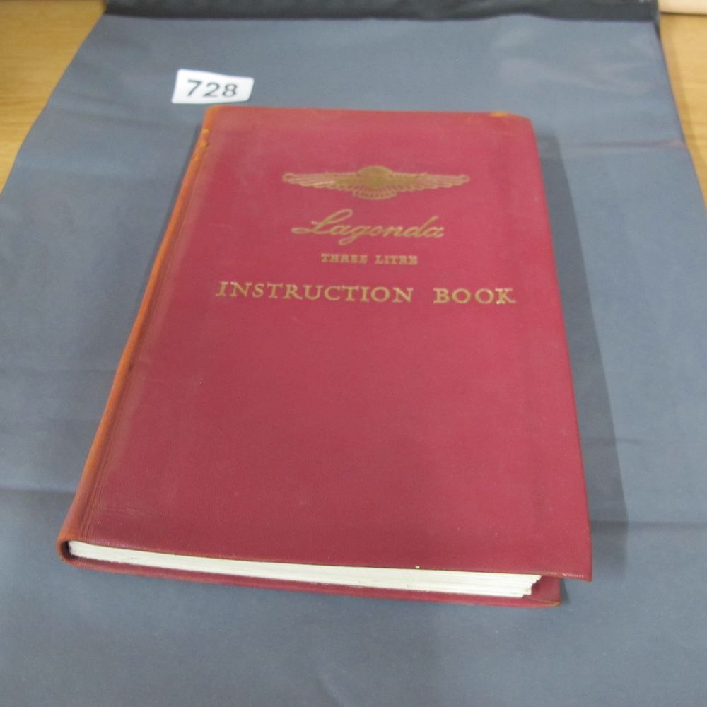 Lot 728: A Lagonda Three Litre Instruction Book