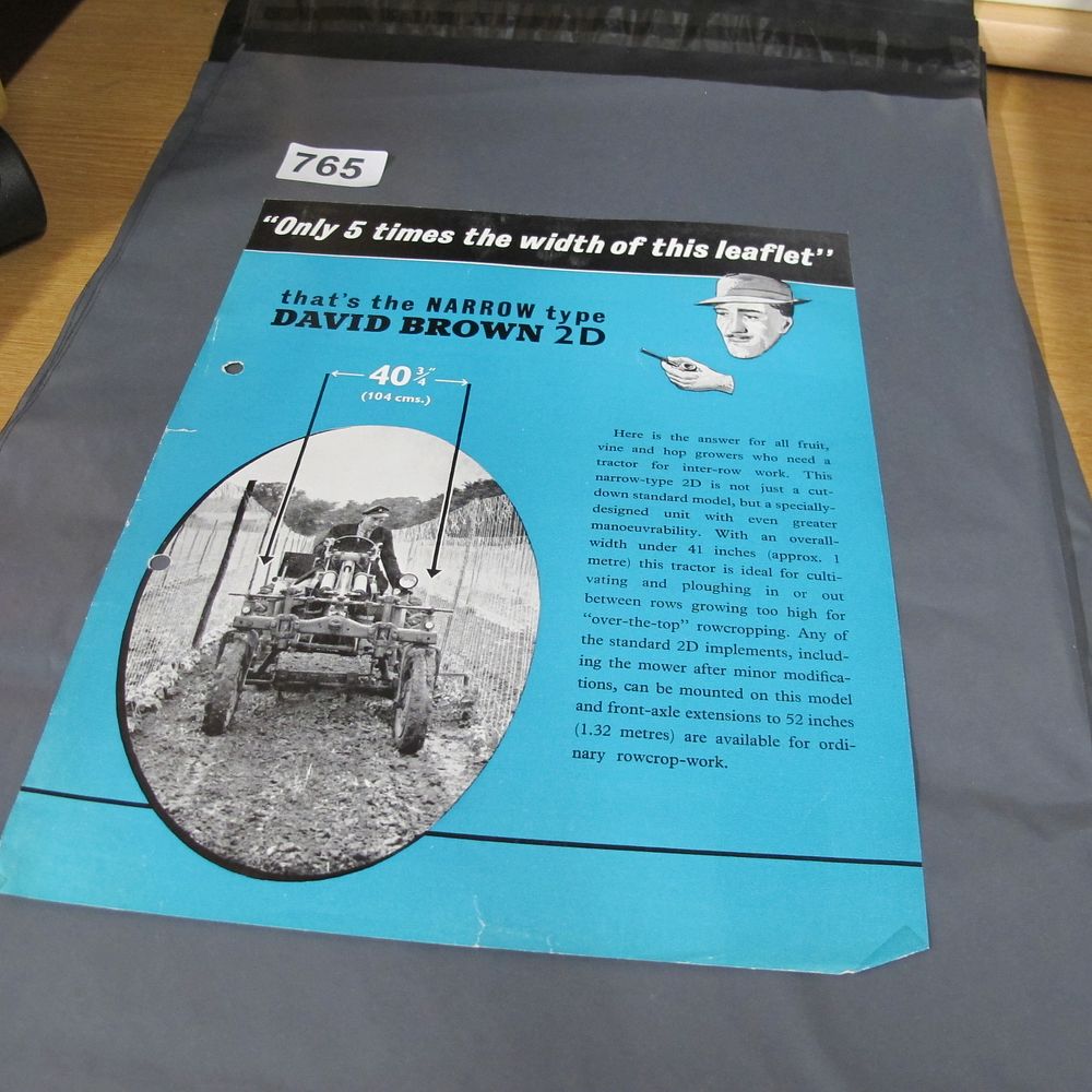 Lot 765: A David Brown 2D Narrow Type Tractor Advertising...