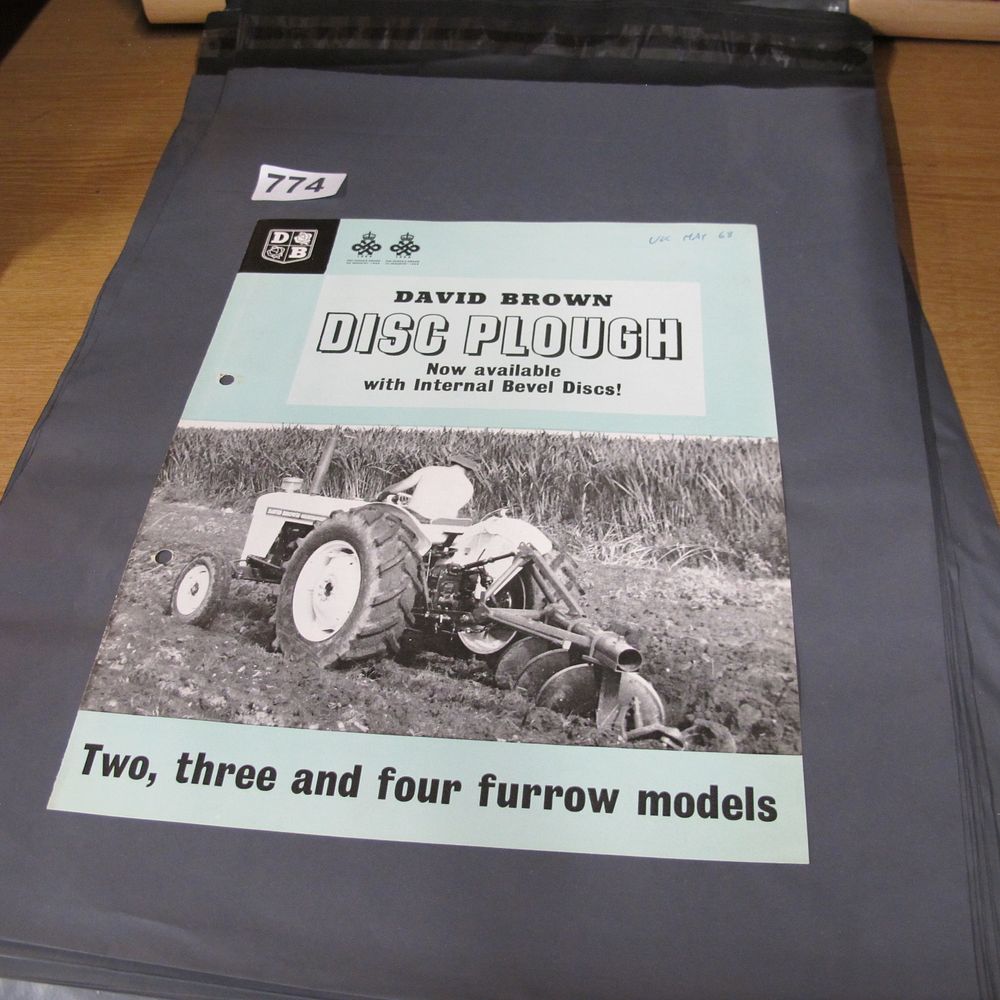 Lot 774: A David Brown Disc Plough Sales Brochure Dated...