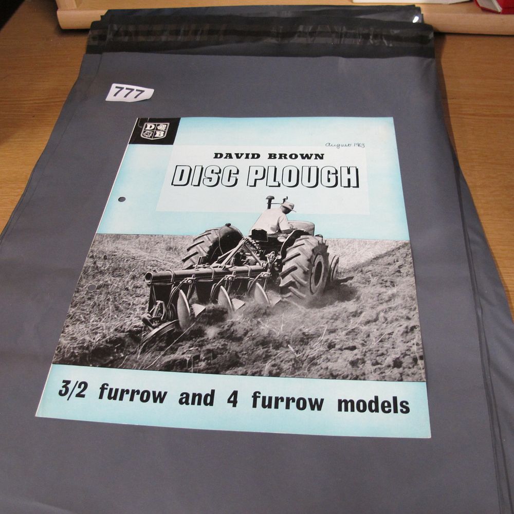 Lot 777: A David Brown Disc Plough Sales Brochure, August...