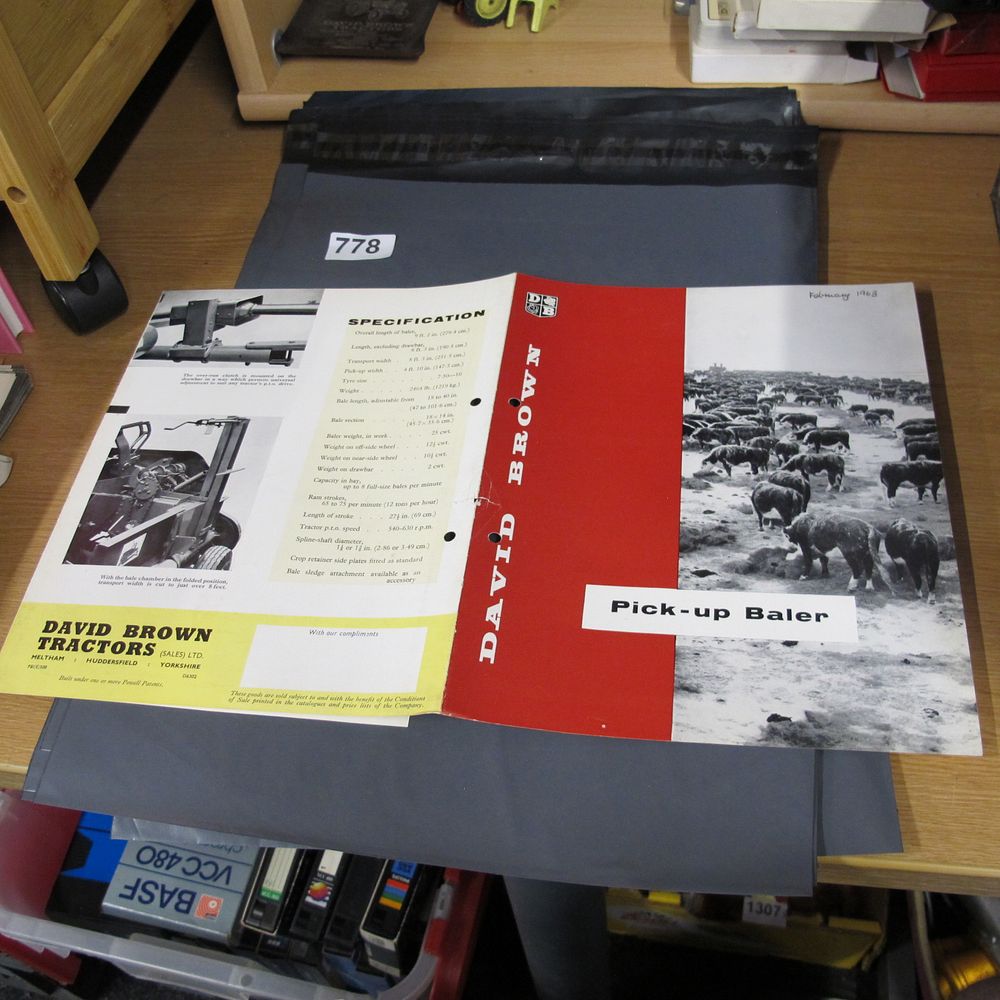 Lot 778: An Original David Brown Pick-up Baler Sales Brochure,...