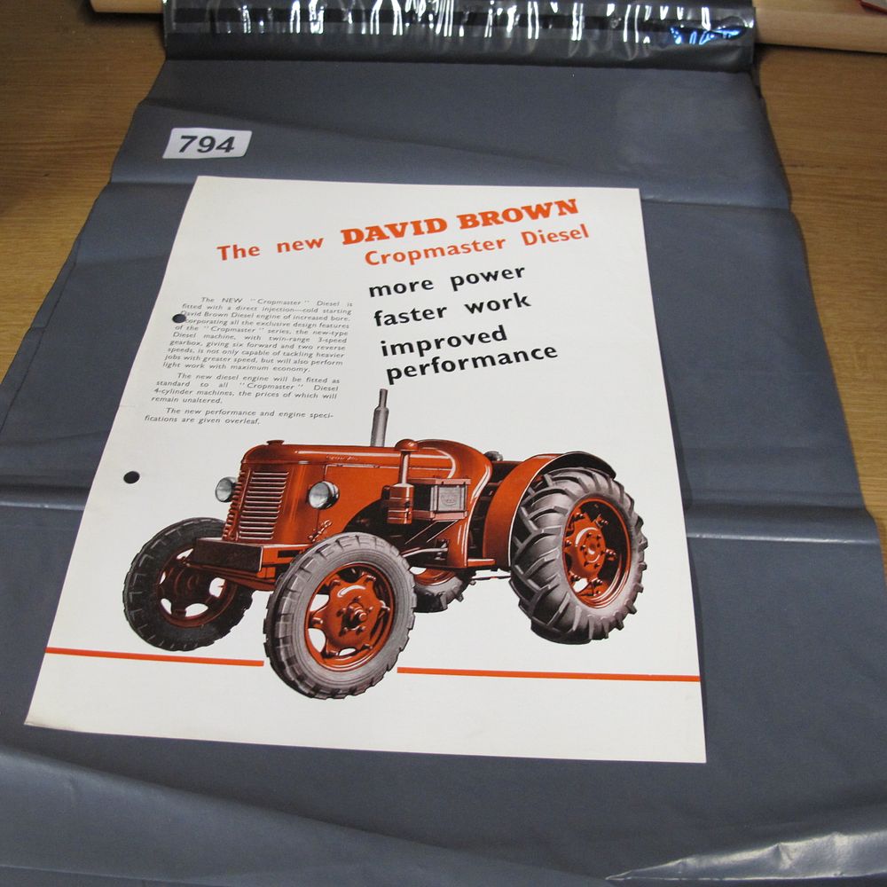Lot 794: A David Brown Cropmaster Diesel Tractor Sales Brochure