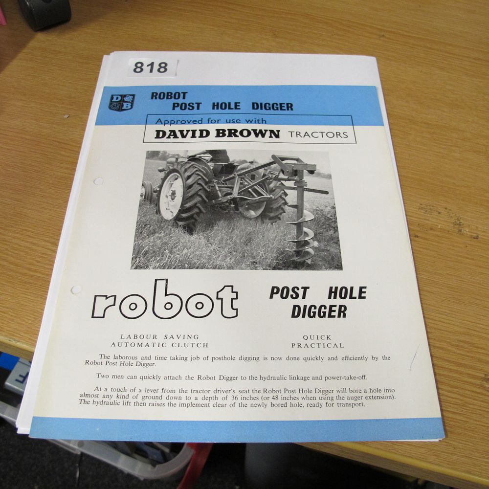 Lot 818: Vintage Robot Post Hole Digger Sales Brochure for...