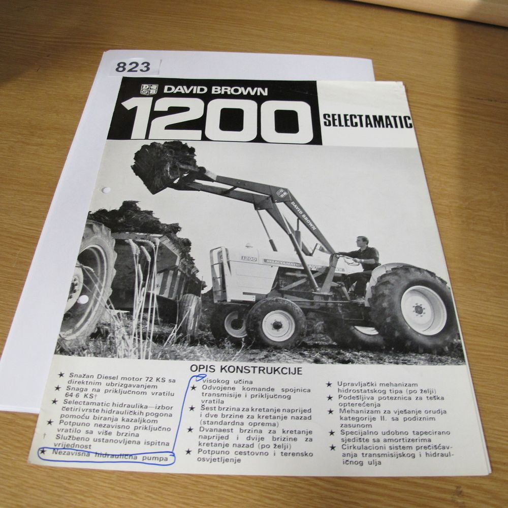 Lot 823: David Brown 1200 Selectamatic Tractor Sales Brochure in...