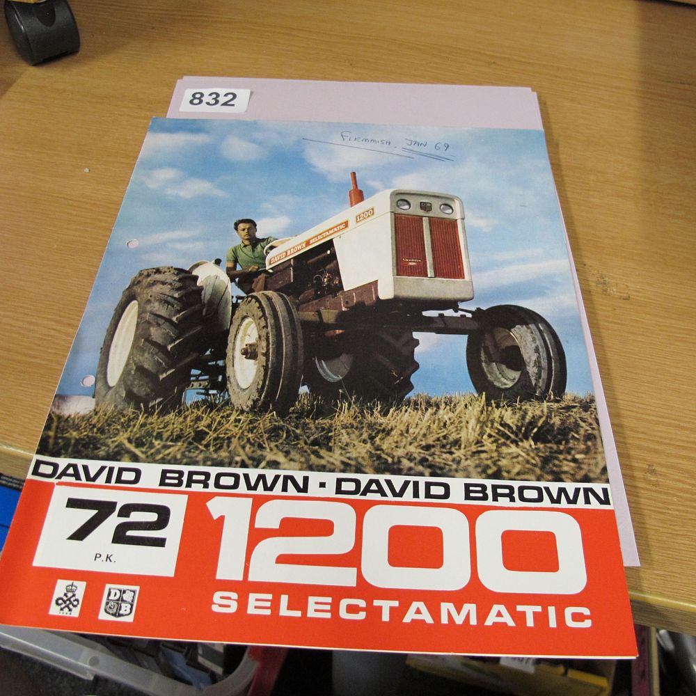 Lot 832: A David Brown 1200 Selectamatic Tractor Sales Brochure,...