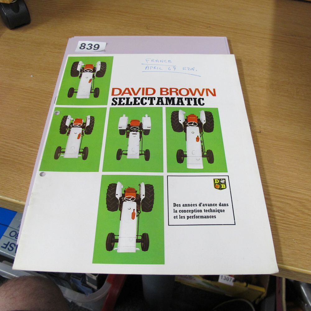 Lot 839: A Vintage David Brown Selectamatic Tractor Sales Brochure,...