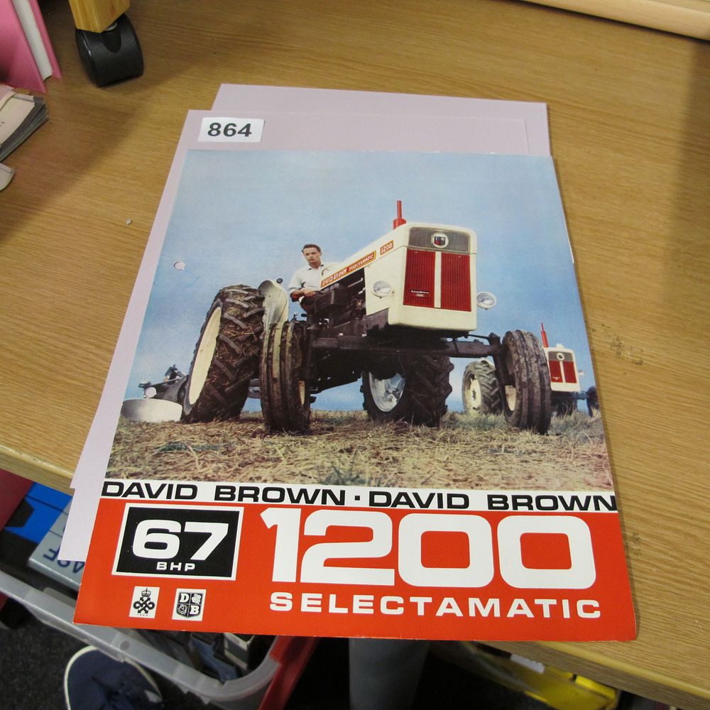 Lot 864: A David Brown 1200 Selectamatic Tractor Sales Brochure