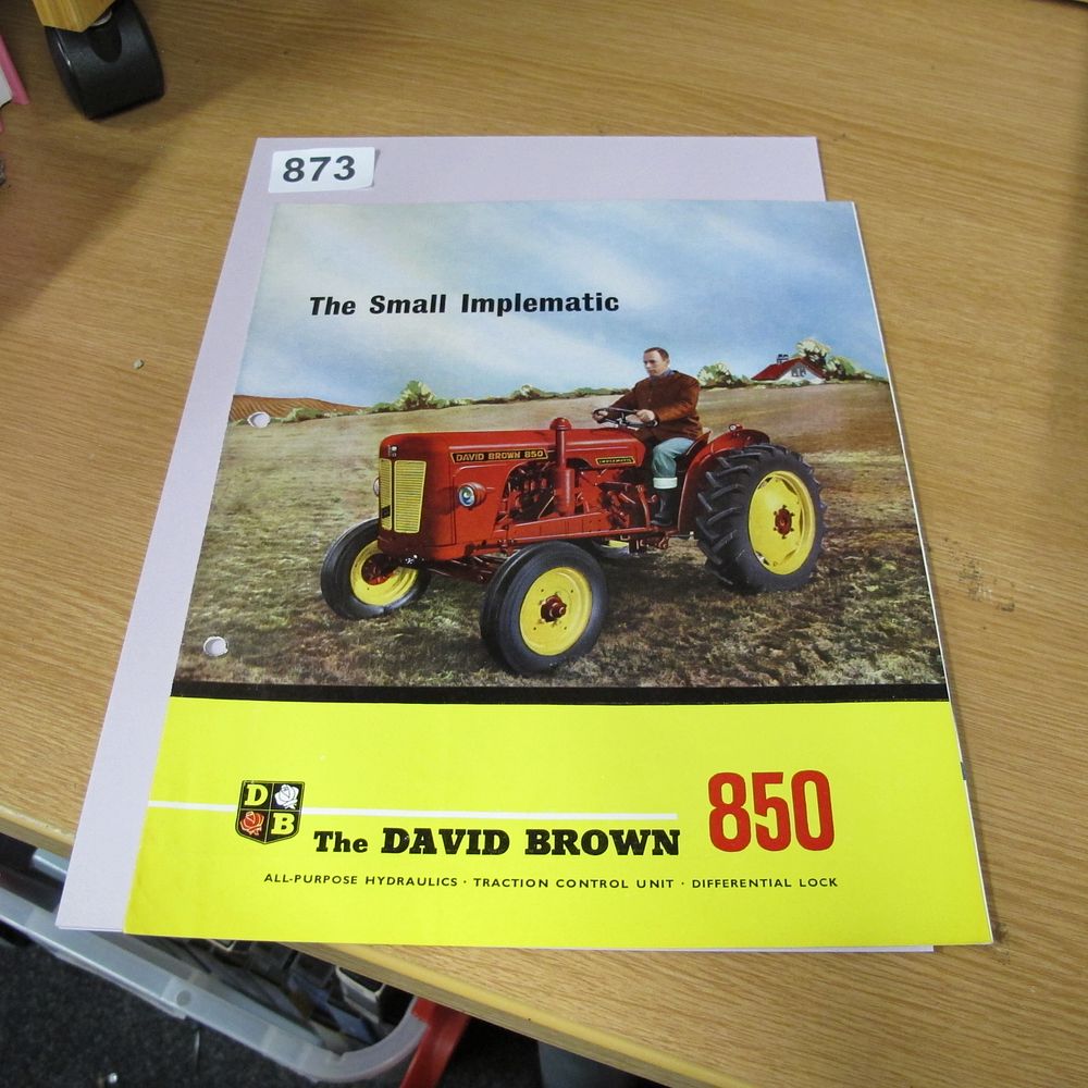 Lot 873: A David Brown 850 Implematic Tractor Sales Brochure