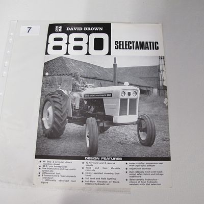 David Brown Tractors Ltd. David Brown 880 Selectamatic Sales Brochure. David Brown, circa 1965.