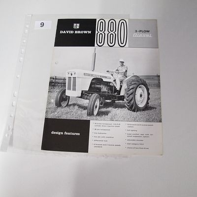 David Brown Tractors. 880 3-Plow Diesel Sales Brochure. David Brown, circa 1965.