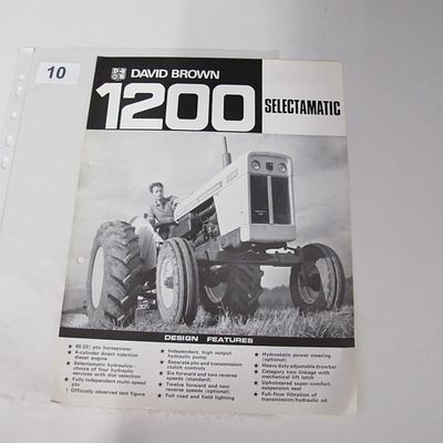 David Brown. 1200 Selectamatic Tractor Sales Brochure. David Brown Tractors Ltd, circa 1967.