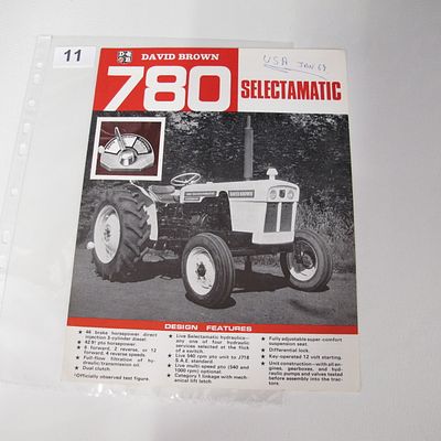 David Brown 780 Selectamatic Tractor Sales Brochure, 1969.
