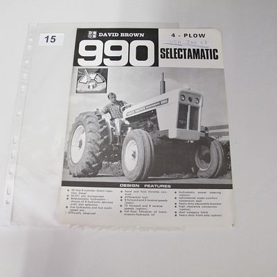 David Brown. David Brown 990 Selectamatic Tractor Sales Brochure. David Brown Tractors, 1969.