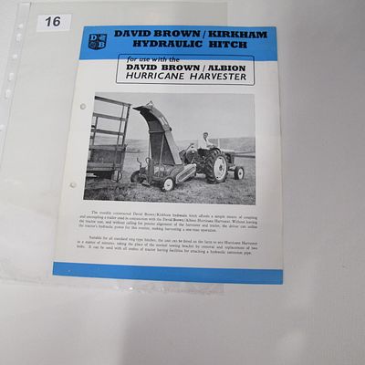 David Brown Tractors Ltd. David Brown / Kirkham Hydraulic Hitch Advertising Brochure. Circa 1960.
