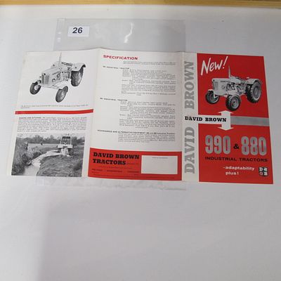 David Brown Tractors (Sales) Ltd. David Brown 990 & 880 Industrial Tractors Sales Brochure, c. 1960.