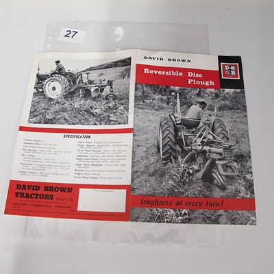 David Brown Tractors (Sales) Ltd. Reversible Disc Plough. David Brown, 1965.