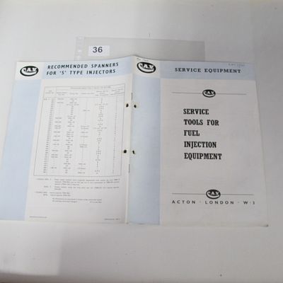 C.A.V. Service Tools for Fuel Injection Equipment. Acton, London, W.3. Publication No. 582/2, 1940.