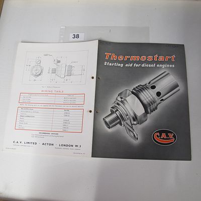 C.A.V. Limited. Thermostart: Starting Aid for Diesel Engines. Publication No. 1071, 1960.
