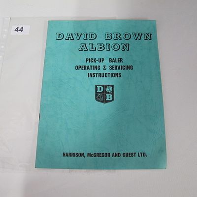 Harrison, McGregor and Guest Ltd. David Brown Albion Pick-Up Baler Operating & Servicing 