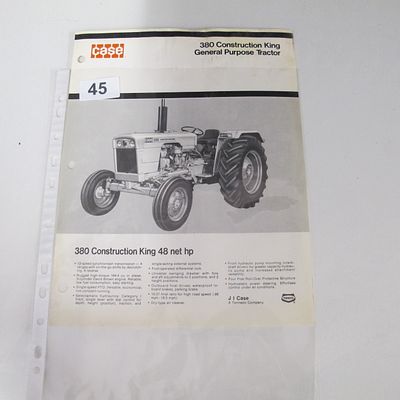 J I Case. 380 Construction King General Purpose Tractor. J I Case A Tenneco Company, circa 1975.