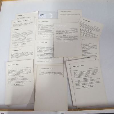 David Brown Tractors Ltd. A Collection of Promotional Film Information Sheets. David Brown, c. 1960.