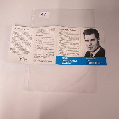Roberts, John. Introducing John Roberts Your Conservative Candidate. Derby North, 1970.