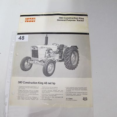 J.I. Case. 380 Construction King General Purpose Tractor Sales Brochure. J.I. Case, circa 1970-1974.