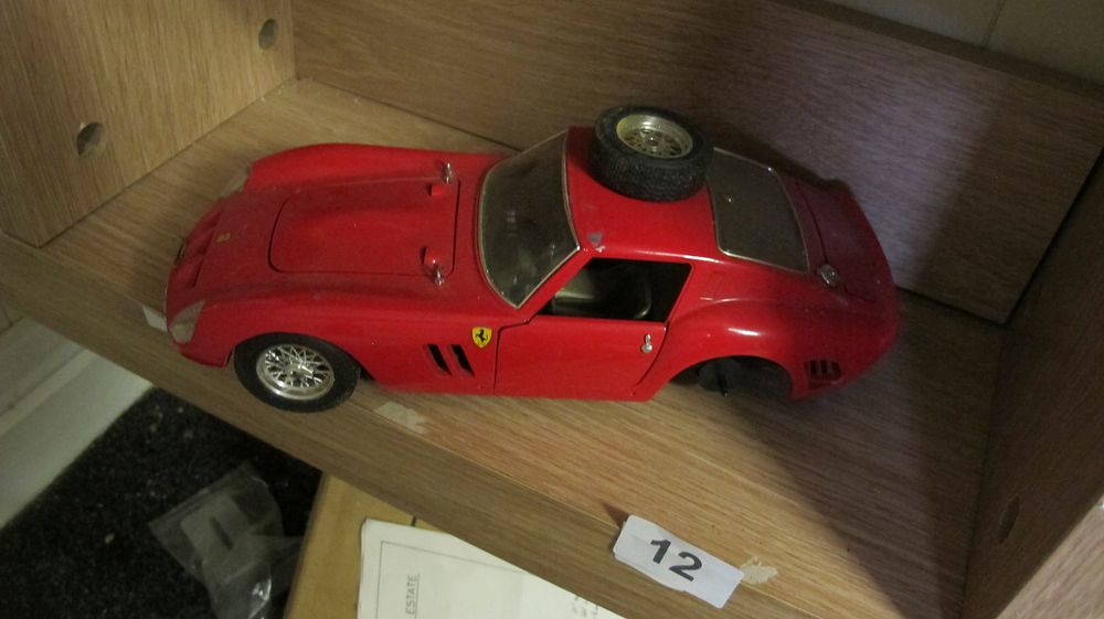 Lot 12: Red Die-cast Ferrari 250 GTO Model Car