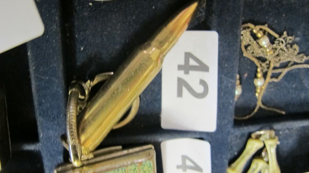 Lot 42: Brass Rifle Cartridge Keyring Pendant