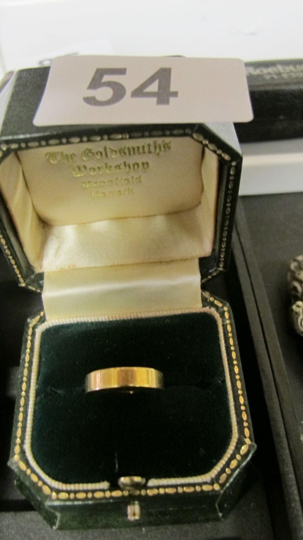 Lot 54: A Yellow Gold Wedding Band Ring in Fitted Presentation Box