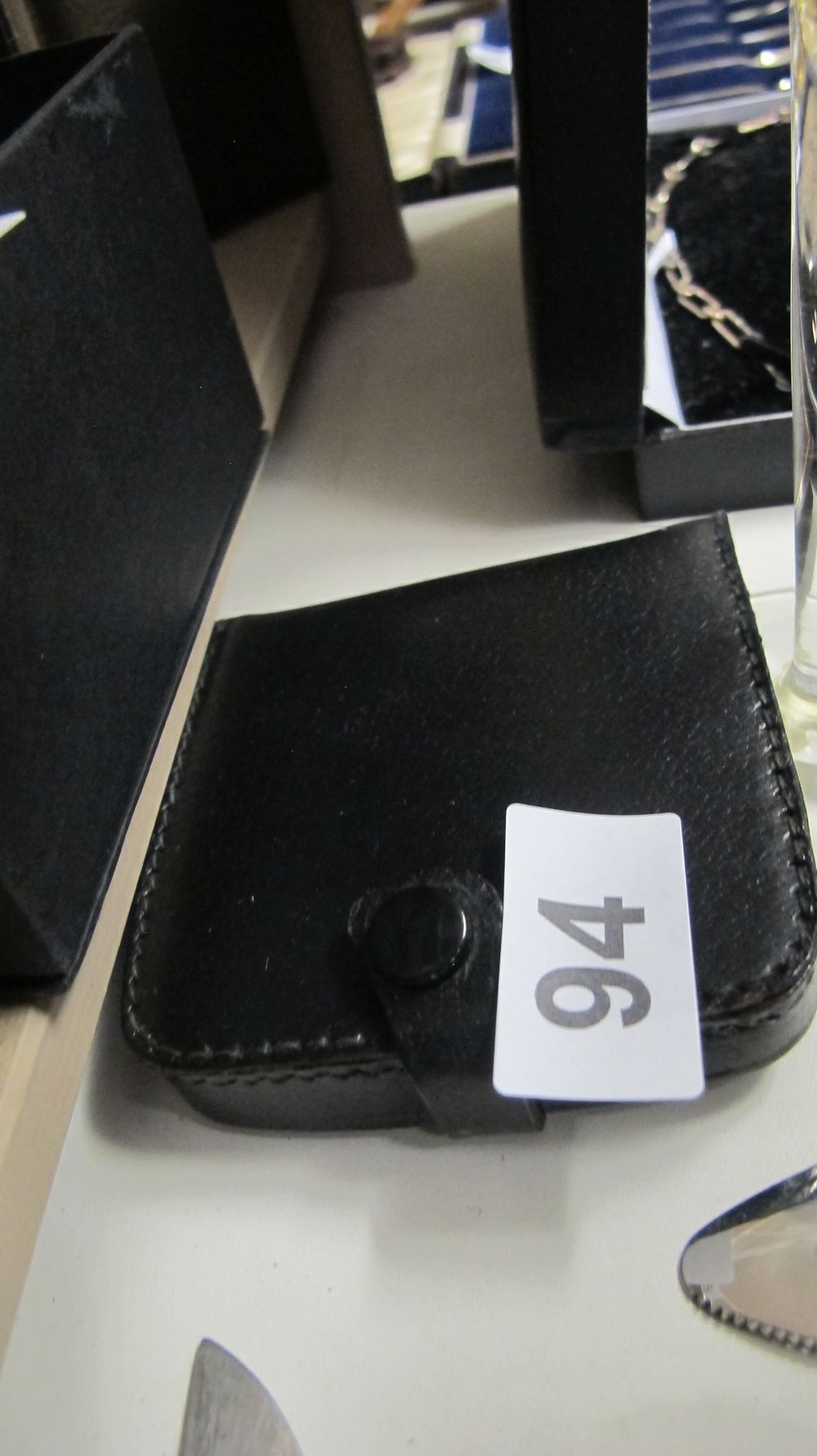 Lot 94: A Black Leather Square Tray Coin Purse