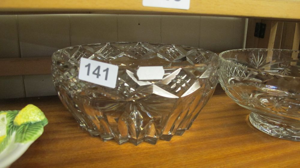 Lot 141: Two Cut Lead Crystal Serving Bowls