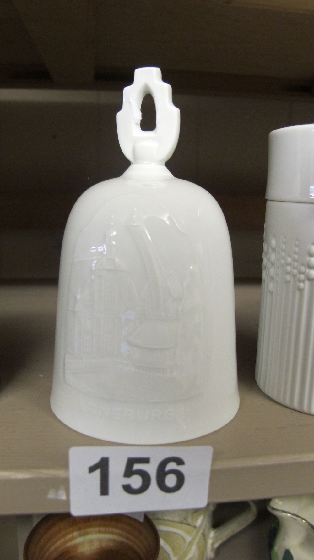 Lot 156: A White Porcelain Commemorative Bell with Lüneburg Nautical Relief