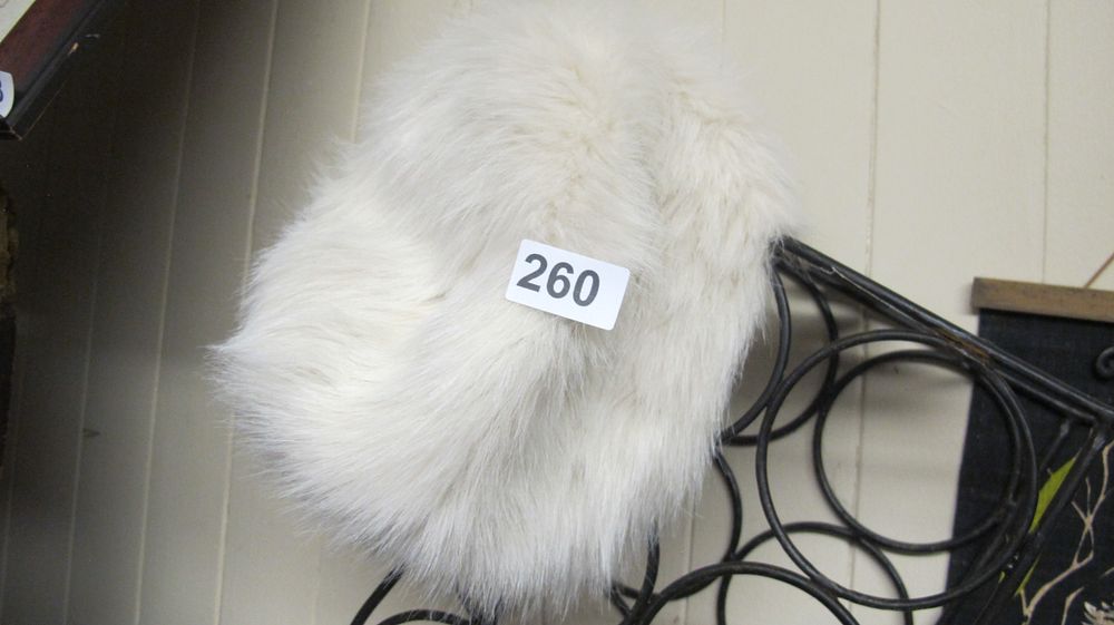 Lot 260: A Vintage White Shaggy Faux Fur Hat