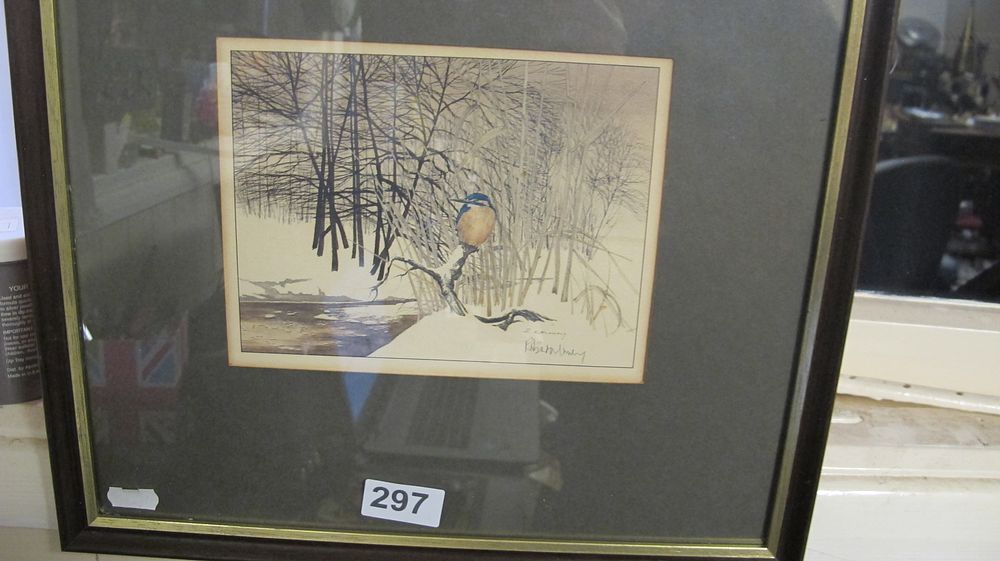 Lot 297: Robert Murdoch Lumsden Colour Print Depicting a Kingfisher
