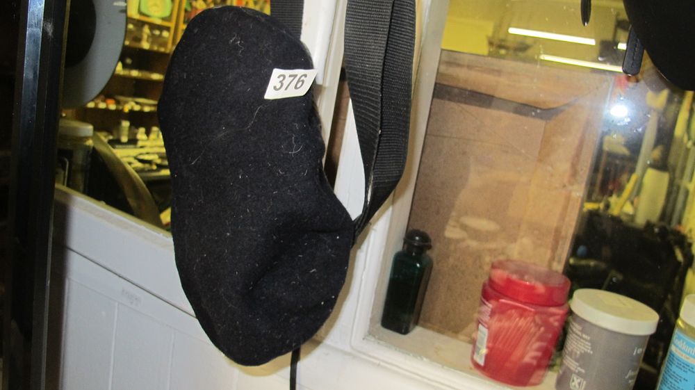 Lot 376: Black Felt Protective Eyewear Pouch with Nylon Strap
