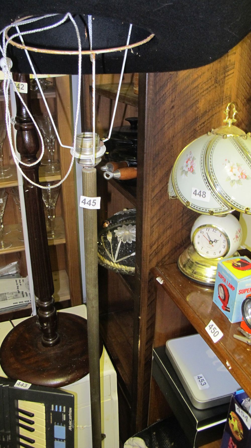 Lot 445: Reeded Metal Floor Lamp with Shade Frame