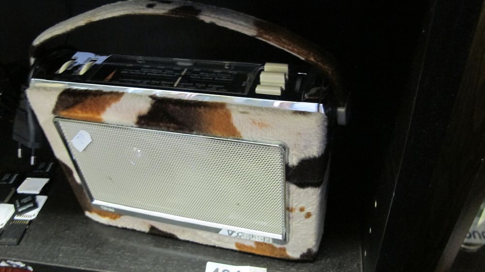 Lot 484: Bush TR130 Portable Transistor Radio in Novelty Faux Cowhide Finish
