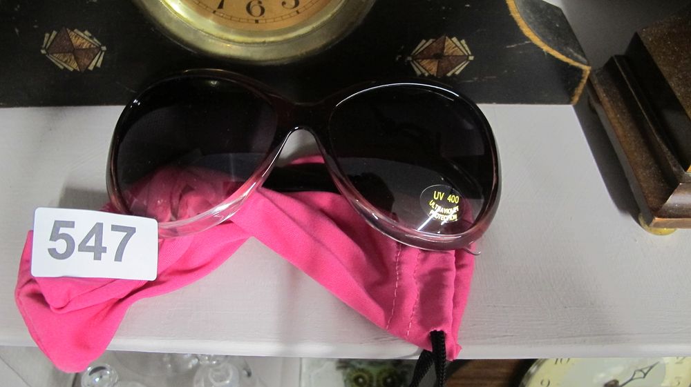 Lot 547: A Pair of Oversized Gradient Frame Sunglasses with Pouch