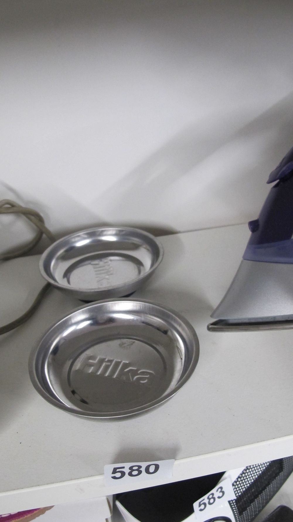 Lot 580: A Pair of Hilka Stainless Steel Magnetic Parts Trays