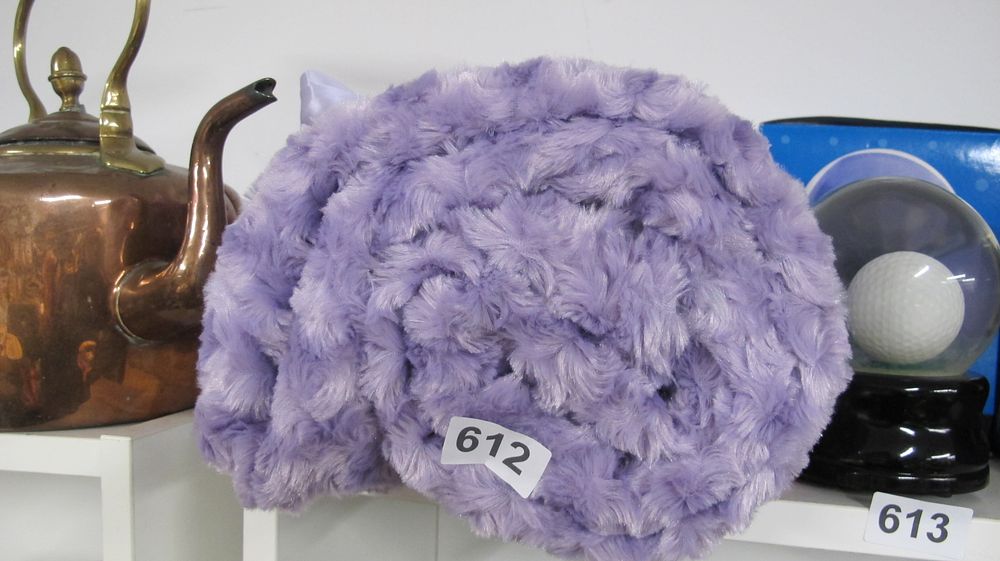 Lot 612: Lilac Faux Fur Swirl Plush Throw Blanket