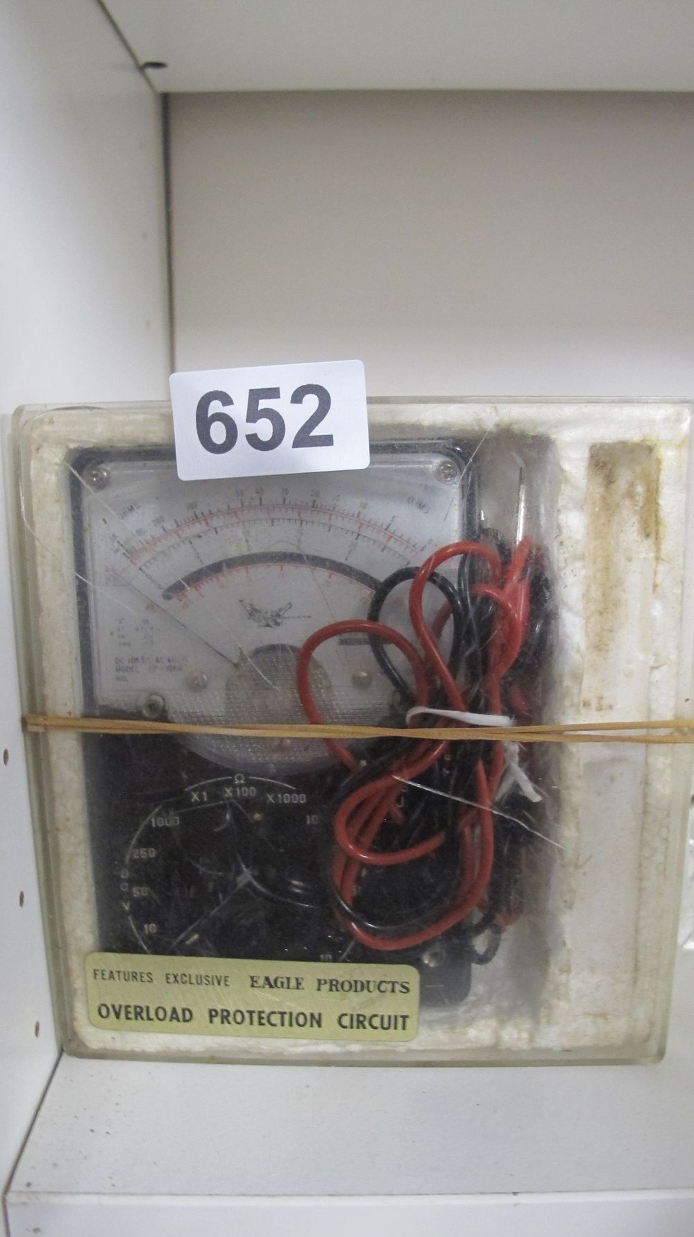 Lot 652: Eagle Products Analog Multimeter with Test Leads and Original Packaging