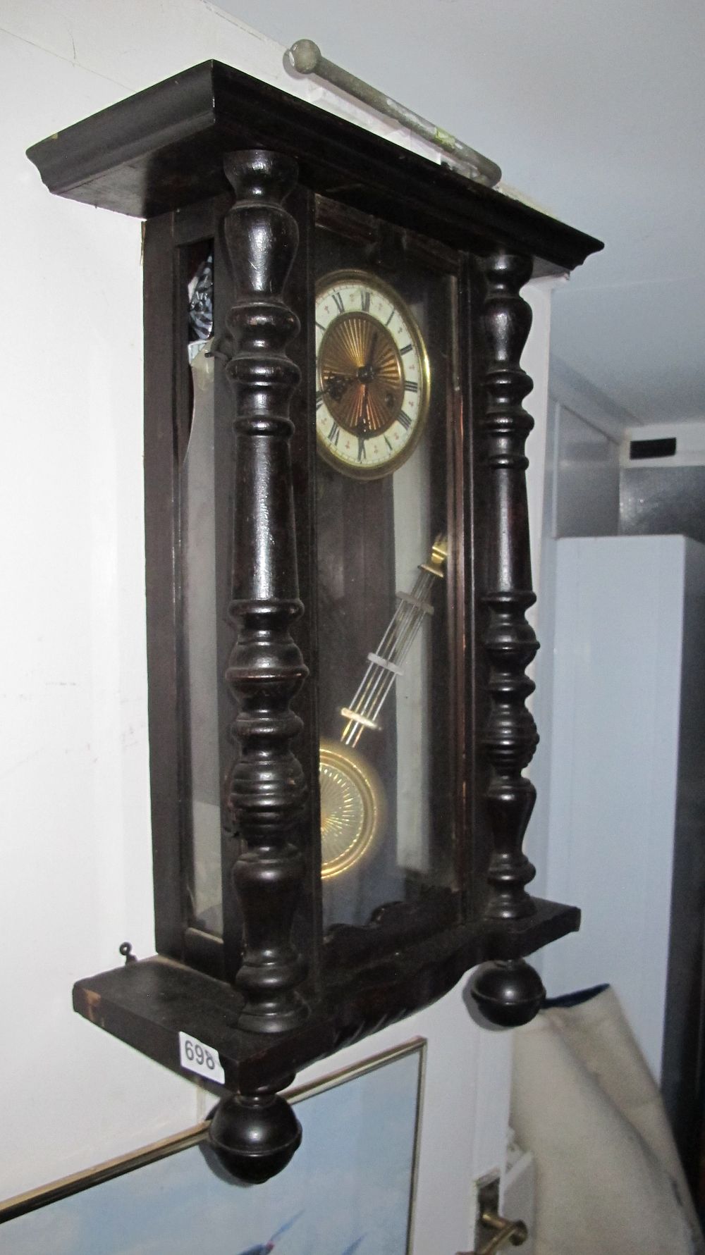 Lot 698: Late 19th Century Vienna Regulator Style Wall Clock