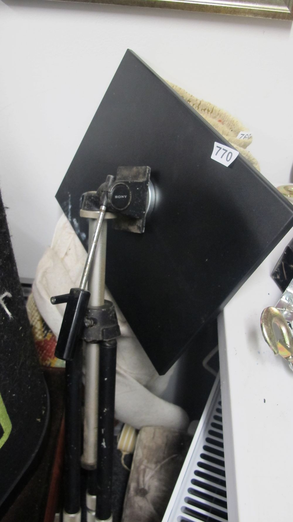 Lot 770: Sony Adjustable Floor Tripod with Fitted Equipment Platform