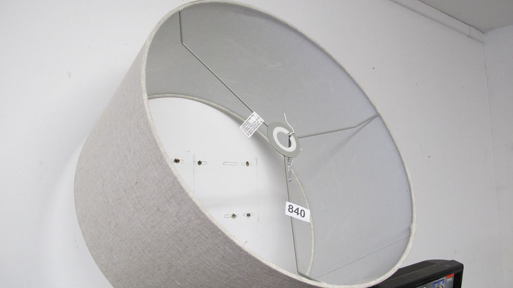 Lot 840: A Large Woven Linen Fabric Drum Lampshade