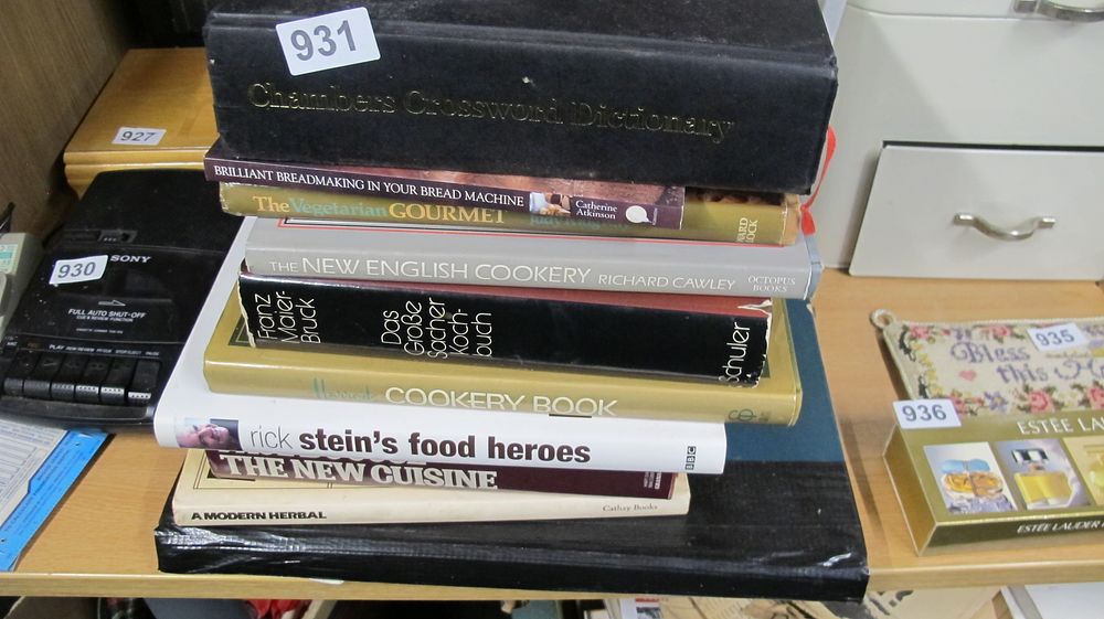 Lot 931: A Collection of Culinary and Reference Books including Harrods, Stein, and Sacher-Kochbuch (DJ)