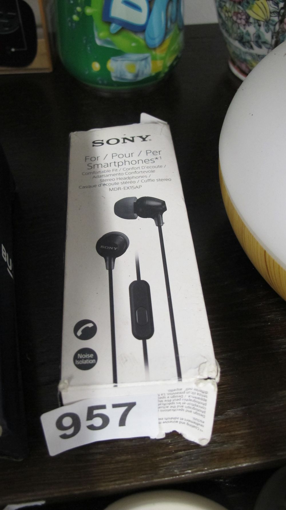 Lot 957: Sony MDR-EX15AP In-Ear Headphones for Smartphones