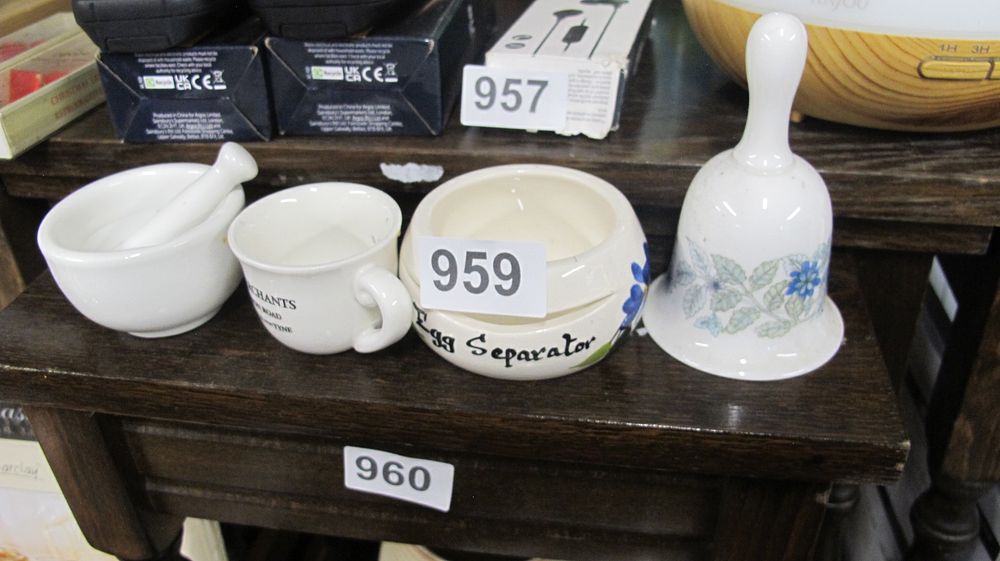 Lot 959: A Collection of White Glazed Ceramic and Porcelain Tableware and Kitchenware
