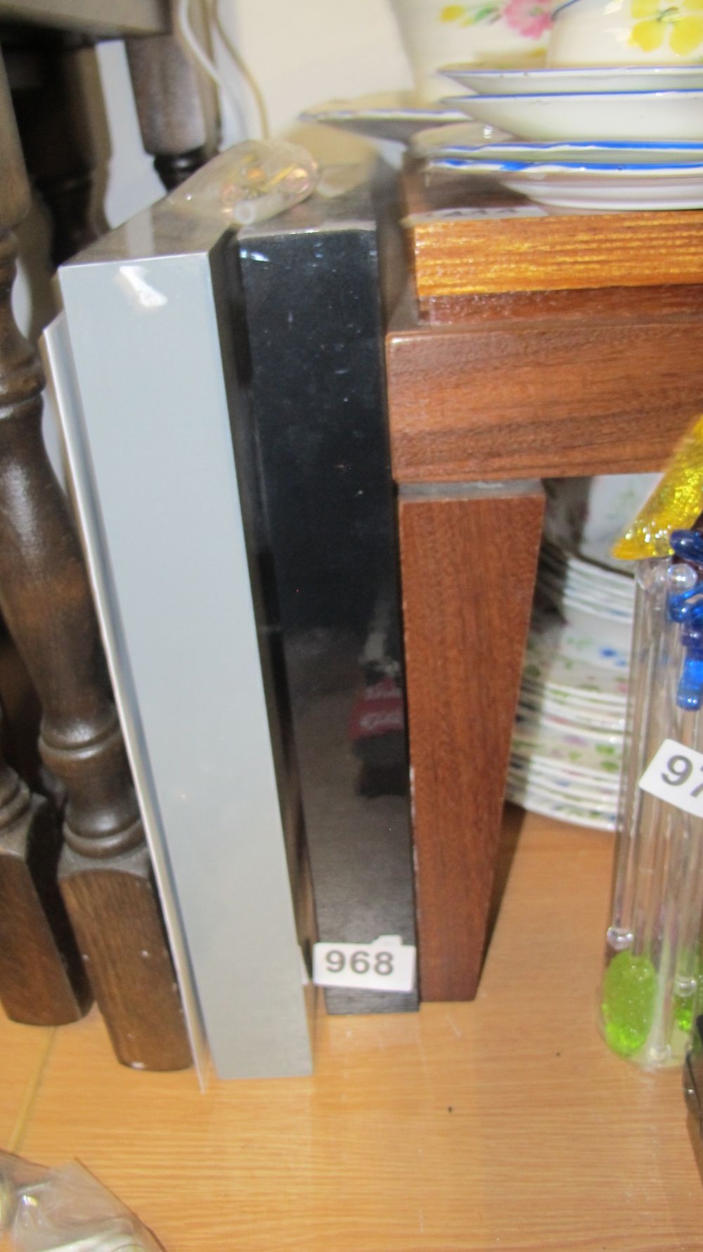 Lot 968: A Pair of Slim Electronic Components in Metallic Grey and High Gloss Black Finishes